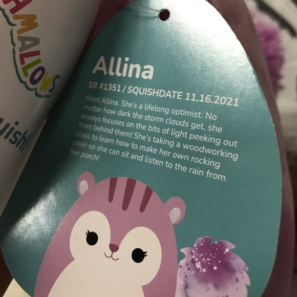 Squishmallows “Allina” the Purple Squirrel - Picture 4 of 7